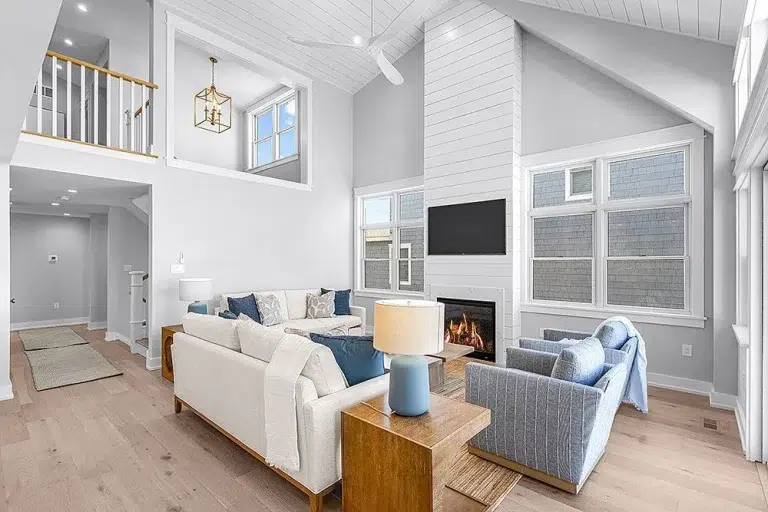 Exterior and interior gallery of the 40 Inlet Drive North project by Vallese Contractors, showcasing a blend of coastal style, spacious layouts, and refined finishes.